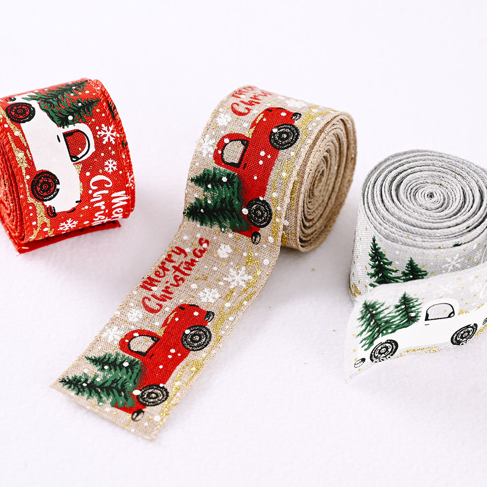 16 ft wired merry christmas car ribbon 5 metres.