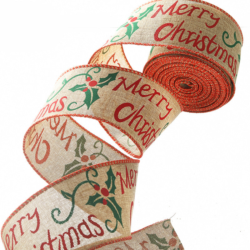 Merry Christmas Ribbon 2.4"x 10 yard / Roll