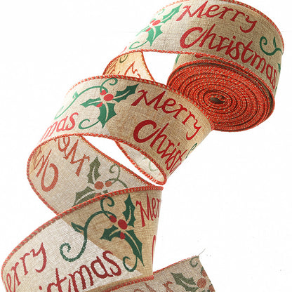 Merry Christmas Ribbon 2.4"x 10 yard / Roll
