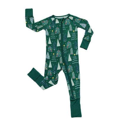 2 pcs printed green christmas printed matching pajamas Set