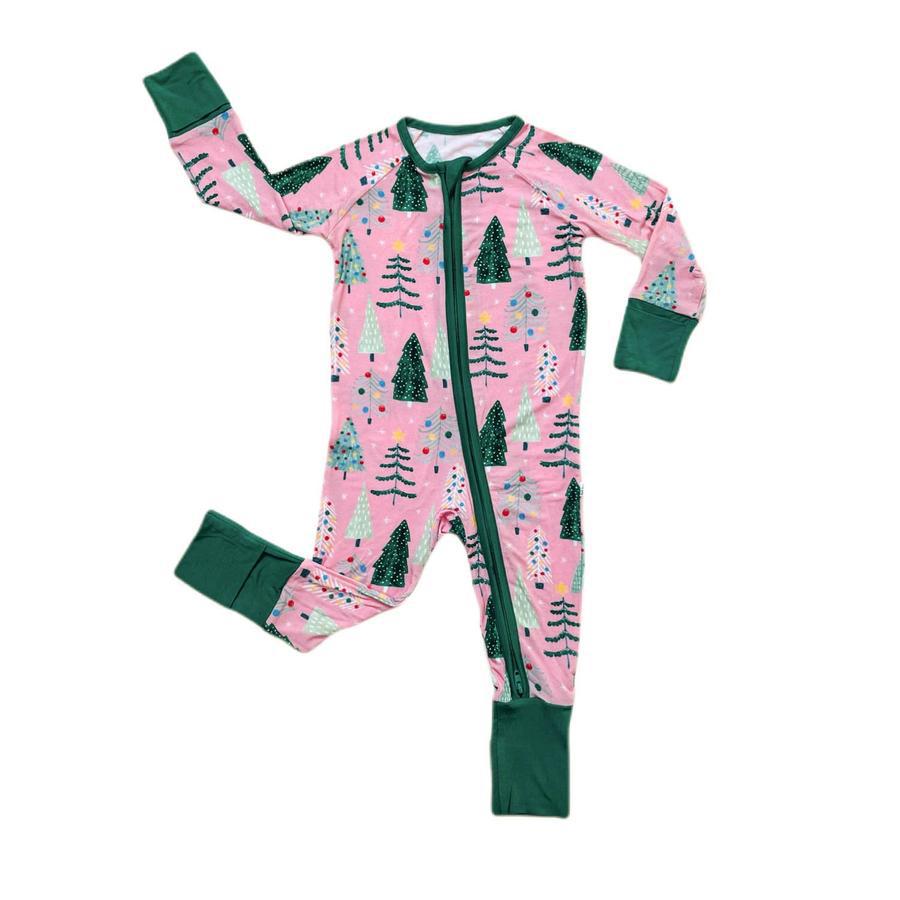 2 pcs printed green christmas printed matching pajamas Set