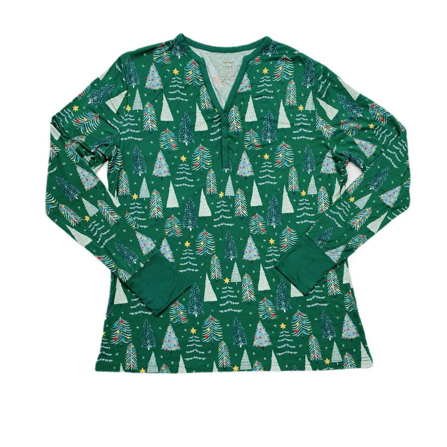2 pcs printed green christmas printed matching pajamas Set