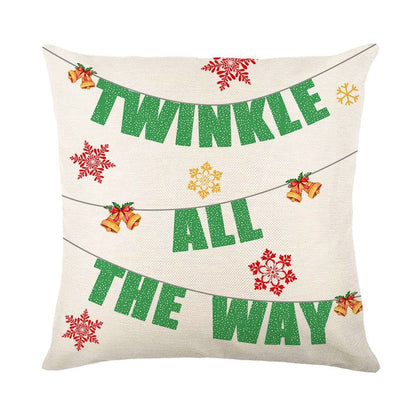 twinkle all the way Set of 4 Christmas Decorations Christmas Pillow Covers 18 x 18 Inches