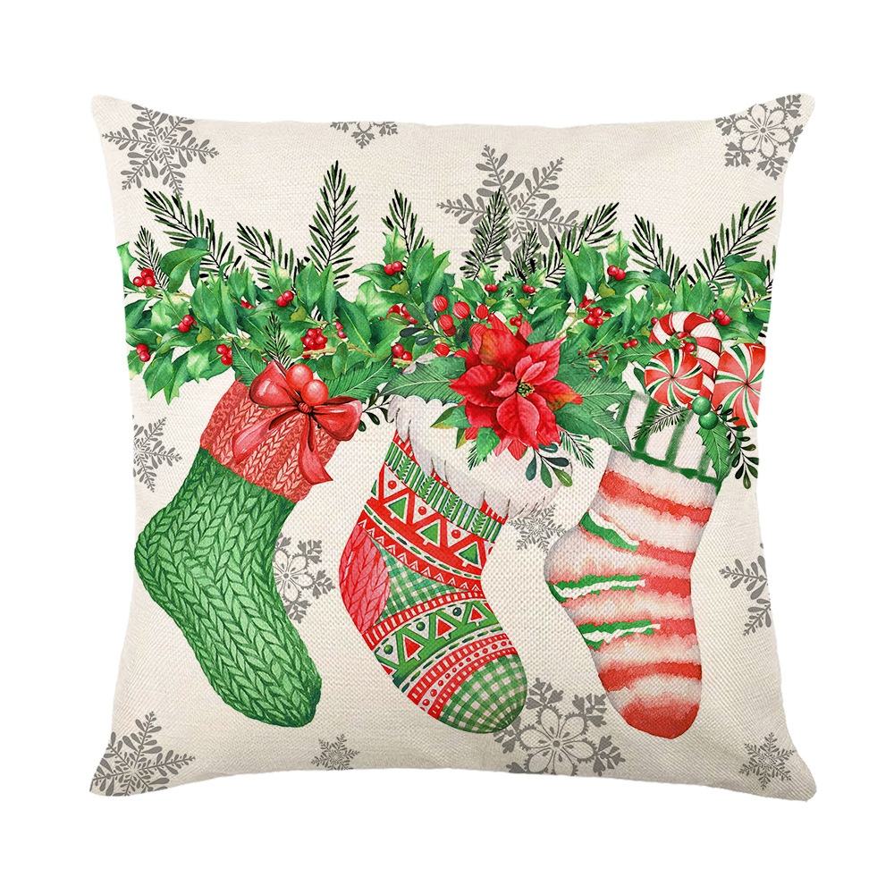 christmas stockings Set of 4 Christmas Decorations Christmas Pillow Covers 18 x 18 Inches