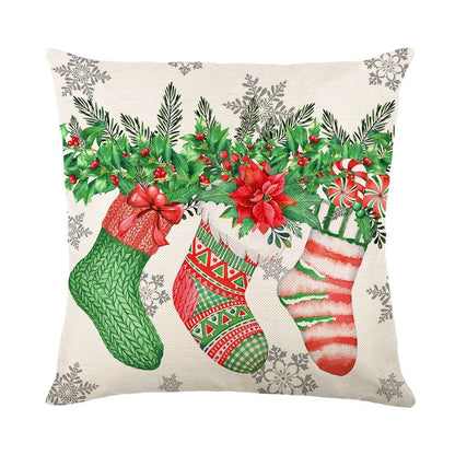 christmas stockings Set of 4 Christmas Decorations Christmas Pillow Covers 18 x 18 Inches