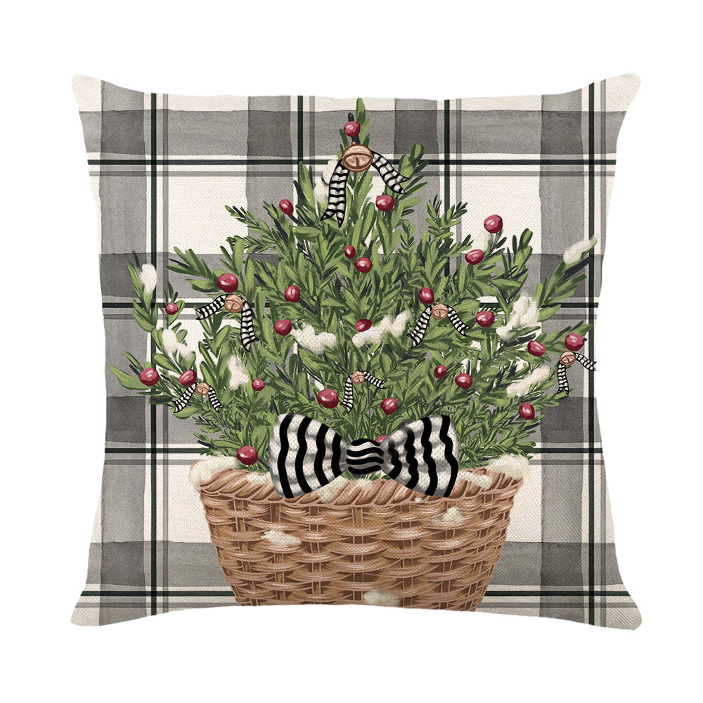 Deer and snowman Christmas cushion cover 18x18 set of 4
