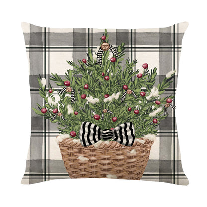 Deer and snowman Christmas cushion cover 18x18 set of 4