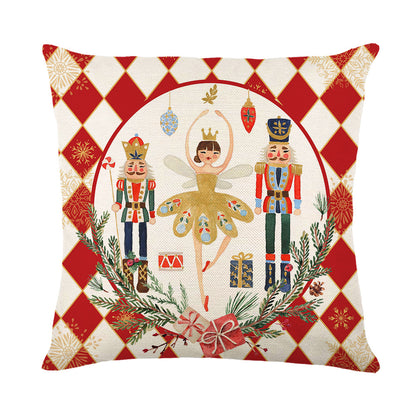 Nutcracker Christmas cushion cover 18x18 set of 4