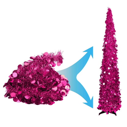 pink 5ft Collapsible popup artificial christmas tree 