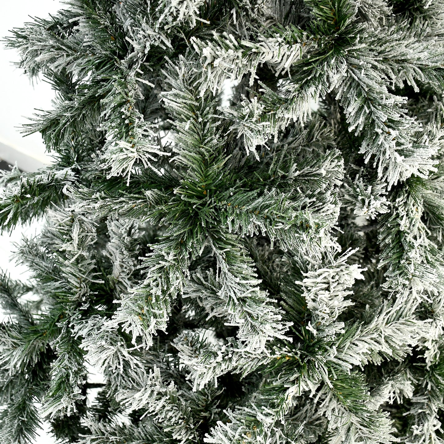 7ft Artificial snowflake christmas tree closeup picture