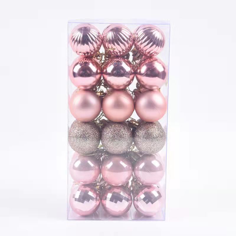 pink 36pcs Christmas Tree Ornaments Baubles, holiday ornaments
