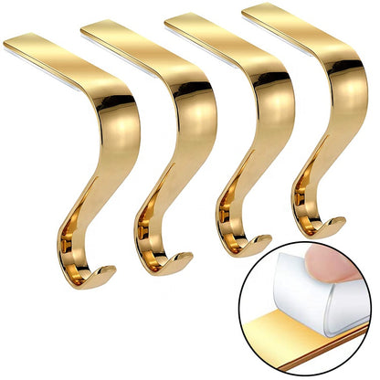 gold Set of 4 mantles Holiday Ornament christmas stocking Hooks