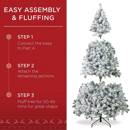 6ft Snow white flocked artificial Christmas tree pine from wreathhaven how to assemble christmas tree from wreathhaven