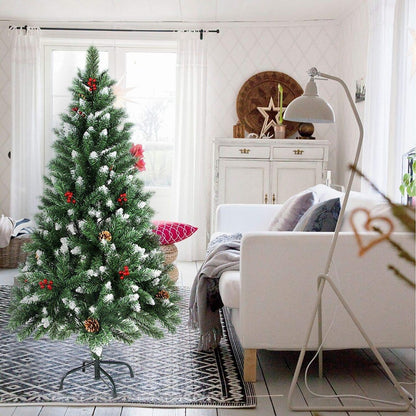 7ft snow frosted Pre-Lit LED Artificial Full Pine Christmas Tree with lights 