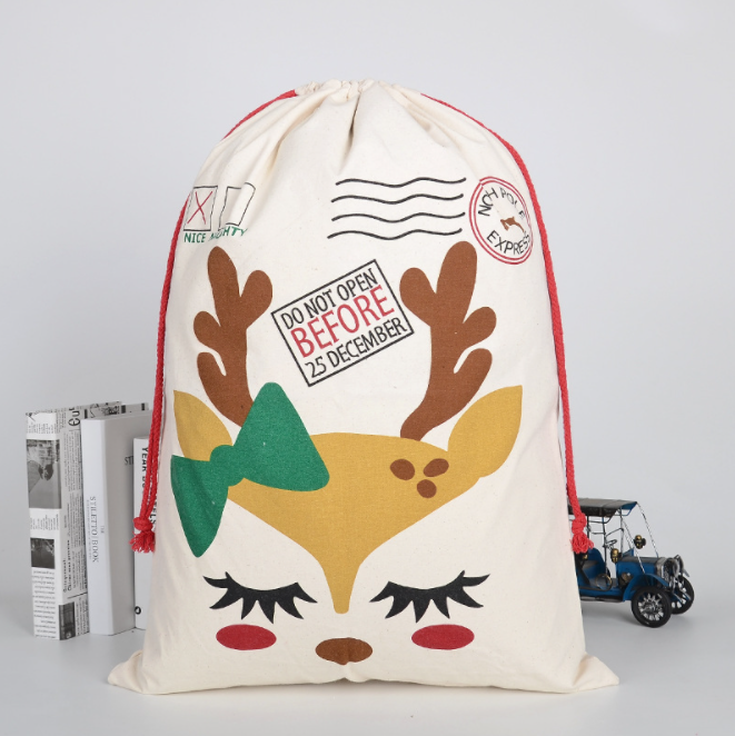 deer personalized large christmas gift bag sack