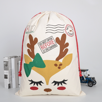 deer personalized large christmas gift bag sack