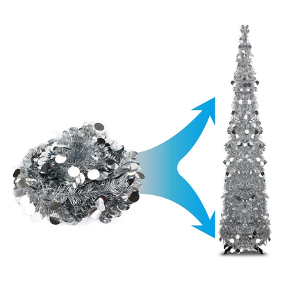 grey 5ft Collapsible popup artificial christmas tree 