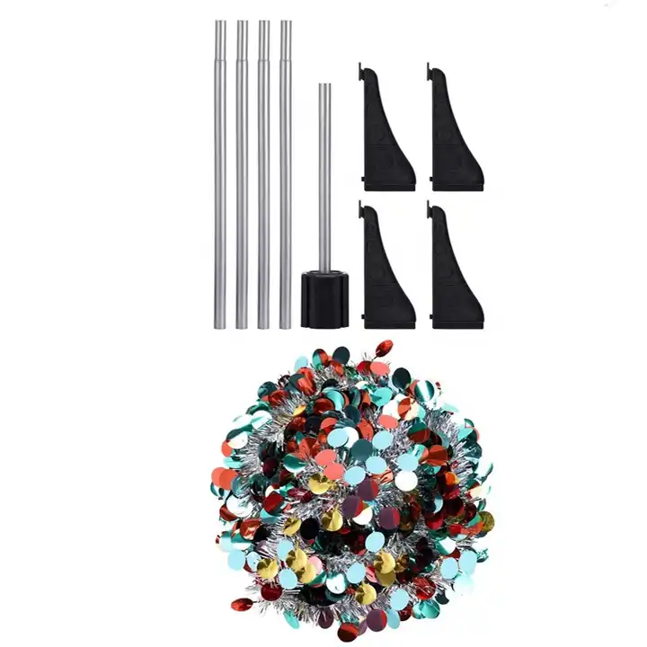 5ft Slim Pop Up Collapsible Artificial Tinsel Christmas Tree