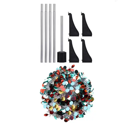 5ft Slim Pop Up Collapsible Artificial Tinsel Christmas Tree