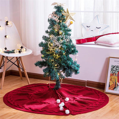 50inch Red christmas tree skirt with christmas tree  display