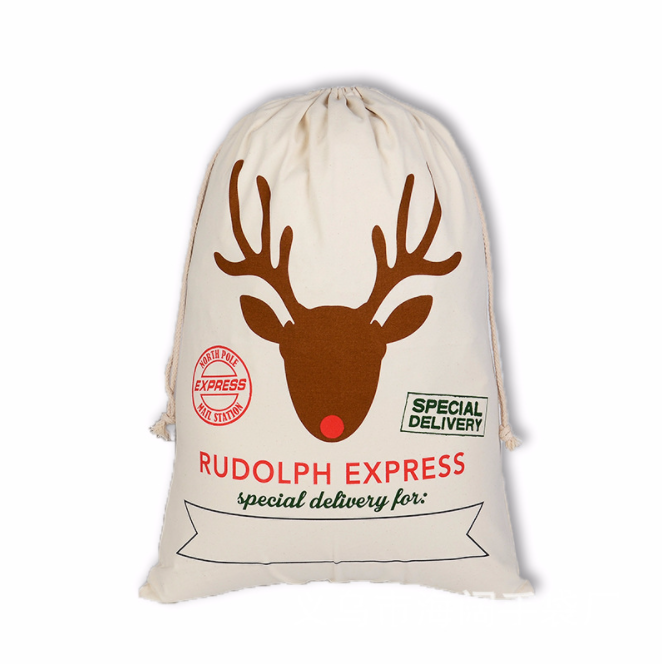 personalized large christmas gift bag sack deer 