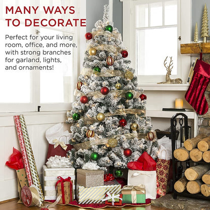 H639581410aa64c459773a84569304d8cK.jpg6ft Snow white flocked artificial Christmas tree pine from wreathhaven