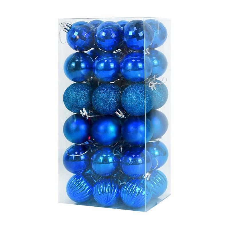 blue 36pcs Christmas Tree Ornaments Baubles, holiday ornaments