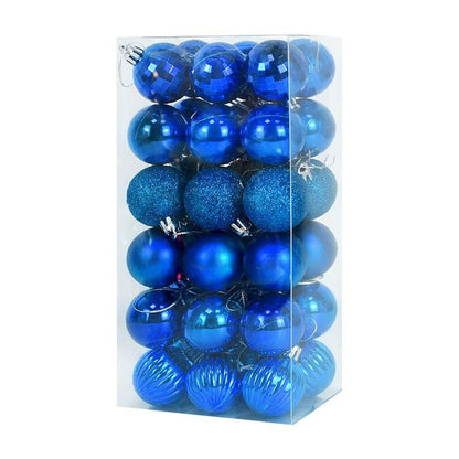 blue 36pcs Christmas Tree Ornaments Baubles, holiday ornaments