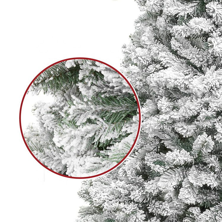 6ft Snow white flocked artificial Christmas tree pine from wreathhaven