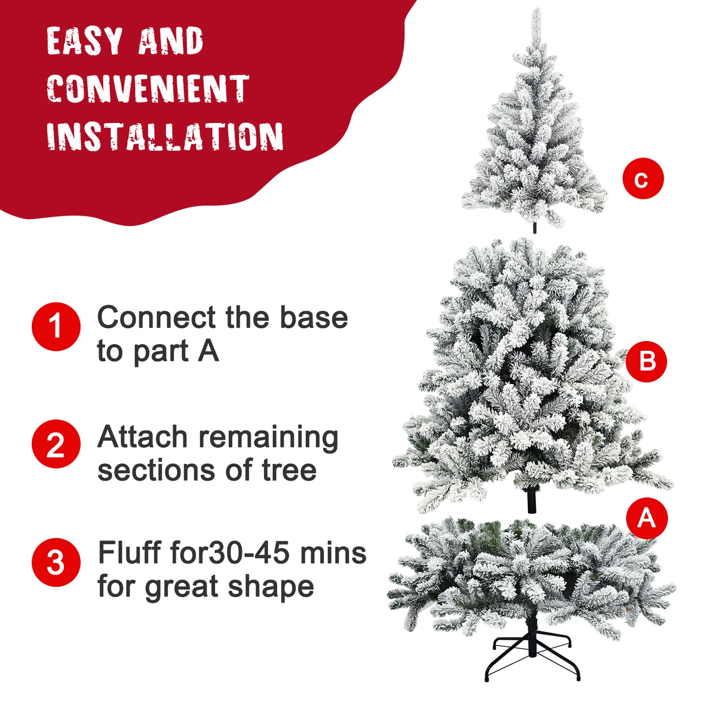 6ft White Snow artificial Decorative Christmas Tree