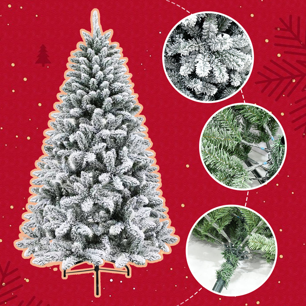 6ft White Snow artificial Decorative Christmas Tree