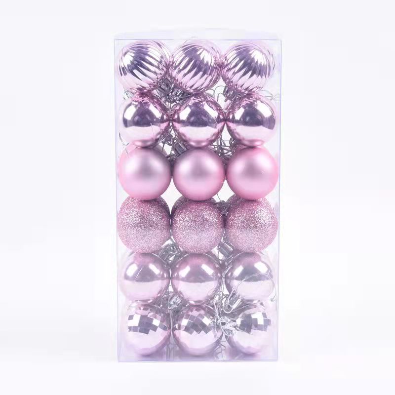bright pink 36pcs Christmas Tree Ornaments Baubles, holiday ornaments