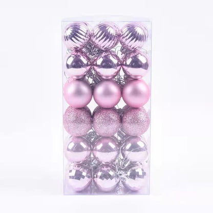 bright pink 36pcs Christmas Tree Ornaments Baubles, holiday ornaments