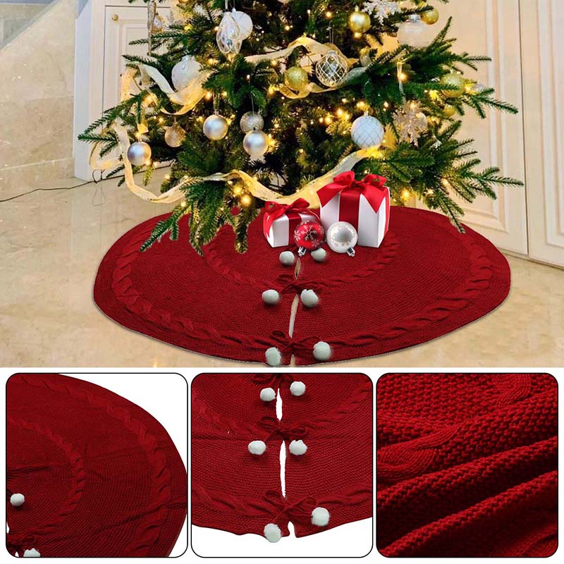 50inch Red christmas tree skirt with christmas tree 