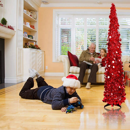 HTB1a6wkd8Gw3KVjSZFDq6xWEpXaS.jpg5ft Red Collapsible popup artificial christmas tree 