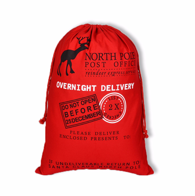 red personalized large christmas gift bag sack reindeer