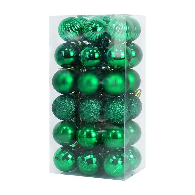 dark green christmas ornament set