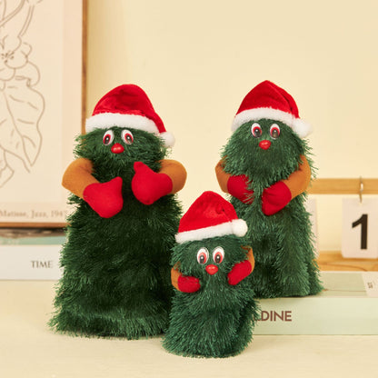 Musical Christmas Dancing tree swaying rotating music electric christmas kids toys set with santa hat and mittens 