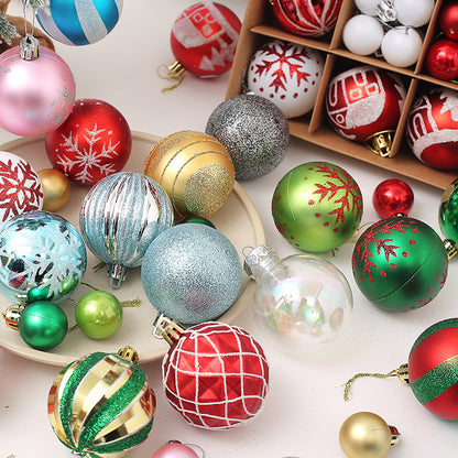 42 pieces painted christmas ornament set shatterproof glass 