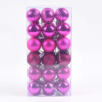 purple 36pcs Christmas Tree Ornaments Baubles, holiday ornaments