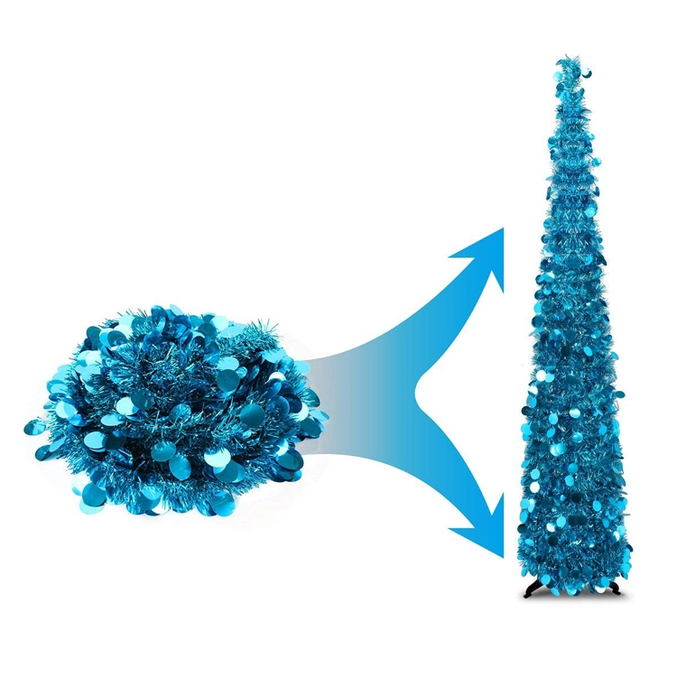 blue 5ft Collapsible popup artificial christmas tree 