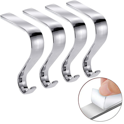 silver Set of 4 mantles Holiday Ornament christmas stocking Hooks