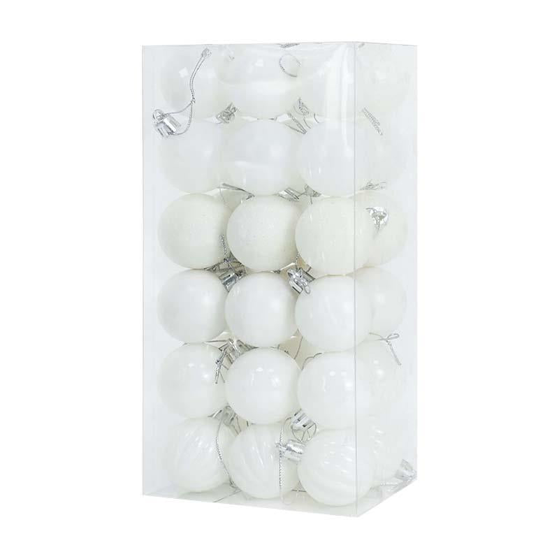 white 36pcs Christmas Tree Ornaments Baubles, holiday ornaments