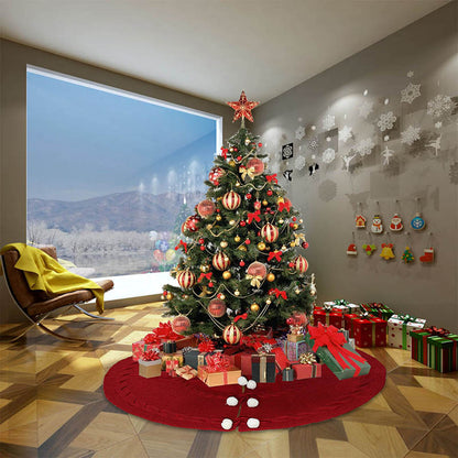 50inch Red christmas tree skirt with christmas tree 