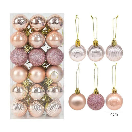 peach 36pcs Christmas Tree Ornaments Baubles, holiday ornaments